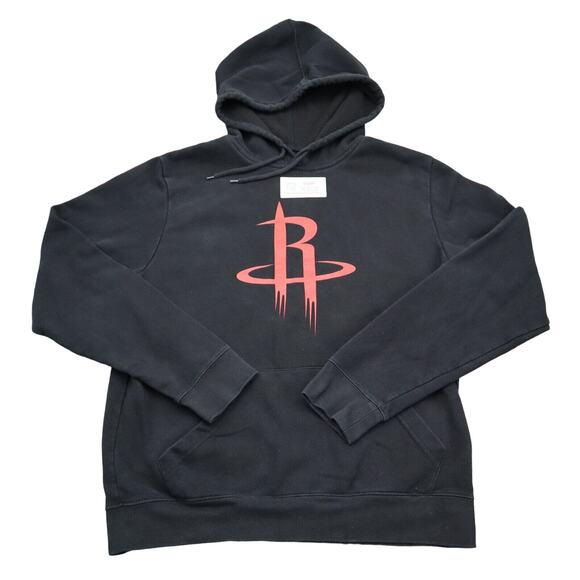 Houston Rocket Sweater Men M Black NBA Fleece Comfy Front Pocket Hooded Pullover - Picture 1 of 16